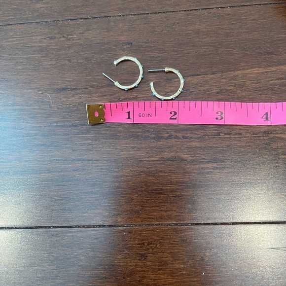 gold & turquoise hoop earrings - Picture 4 of 4